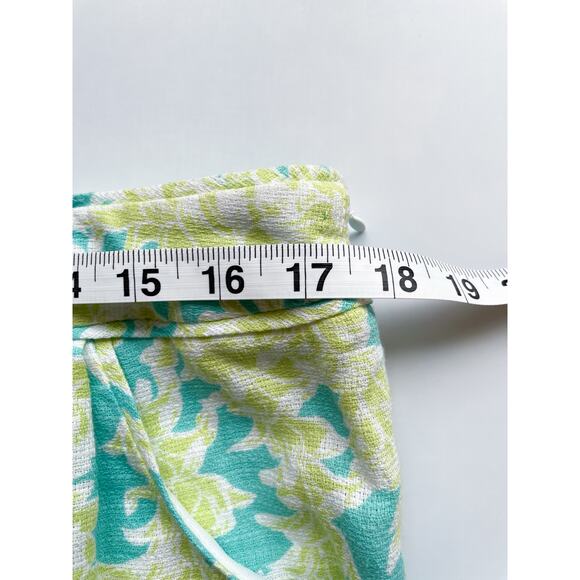 Women's Vintage Pendleton Linen Blend Aqua and Lime Green Skirt Size 14 - Picture 2 of 8
